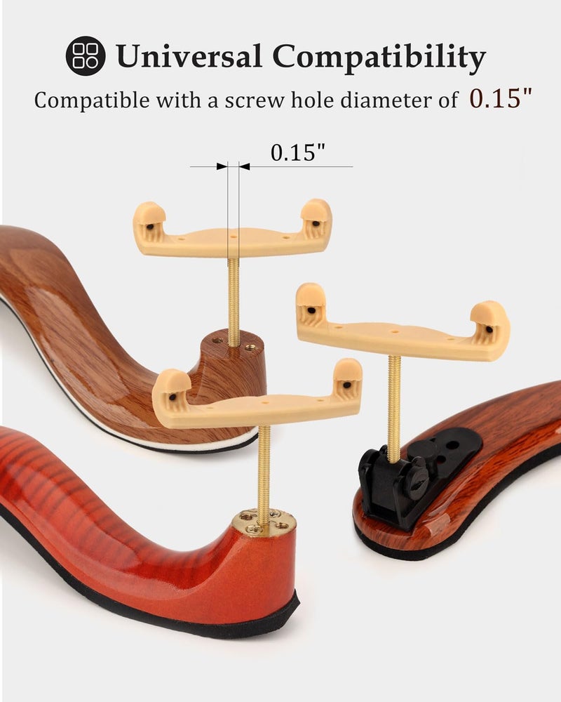 LMS Universal Extra Long Fork for Violin Shoulder Rest 4/4 3/4 Full Size, Replacement for Violin Viola Fiddle Shoulder Rest Extra-Long Feet, 1.5 inch (Khaki) - Image 3